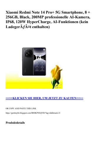 6380 xiaomi redmi note 14 pro  5g smartphone  8   256gb  black  200mp professionelle ai-kamera  ip68  12