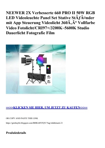 7285 neewer 2x verbesserte 660 pro ii 50w rgb led videoleuchte panel set stative stãƒâ¤nder mit app steu