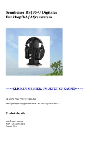 3065 sennheiser rs195-u digitales funkkopfhãƒâ¶rersystem