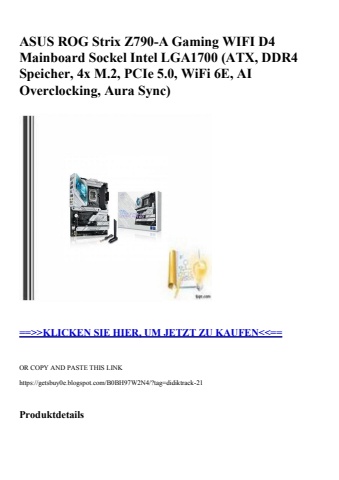 4466 asus rog strix z790-a gaming wifi d4 mainboard sockel intel lga1700  atx  ddr4 speicher  4x m