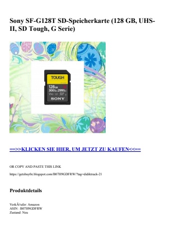 7473 sony sf-g128t sd-speicherkarte  128 gb  uhs-ii  sd tough  g serie