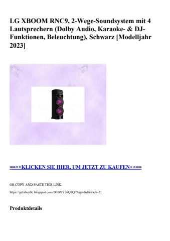 1402 lg xboom rnc9  2-wege-soundsystem mit 4 lautsprechern  dolby audio  karaoke-   dj-funktionen  beleu