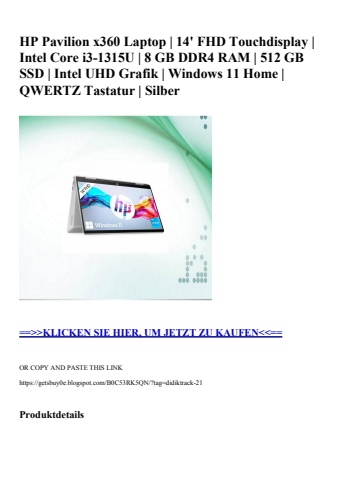 8455 hp pavilion x360 laptop   14' fhd touchdisplay   intel core i3-1315u   8 gb ddr4 ram   512 gb ssd