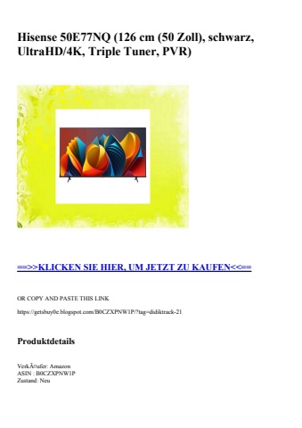 3655 hisense 50e77nq  126 cm  50 zoll   schwarz  ultrahd 4k  triple tuner  pvr