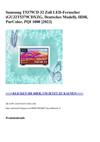 6041 samsung t5379cd 32 zoll led-fernseher  gu32t5379cdxzg  deutsches modell   hdr  purcolor  pqi 1000