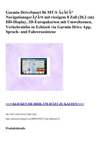 3112 garmin drivesmart 86 mt-s ã¢â€â“ navigationsgerãƒâ¤t mit riesigem 8 zoll  20 3 cm  hd-display  3d-e