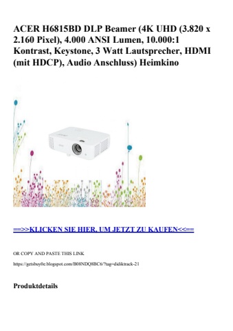 8294 acer h6815bd dlp beamer  4k uhd  3