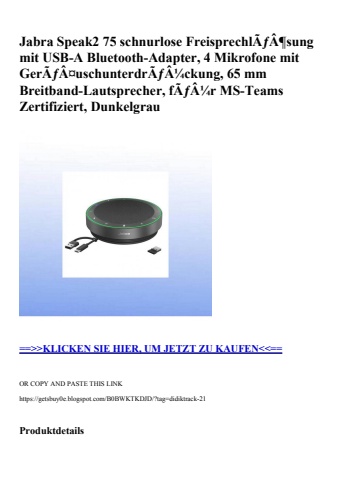 6296 jabra speak2 75 schnurlose freisprechlãƒâ¶sung mit usb-a bluetooth-adapter  4 mikrofone mit gerãƒâ¤