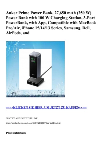 3185 anker prime power bank  27 650 mah  250 w  power bank with 100 w charging station  3-port powerbank