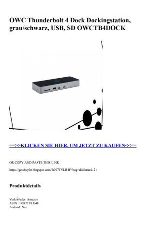 8195 owc thunderbolt 4 dock dockingstation  grau schwarz  usb  sd owctb4dock