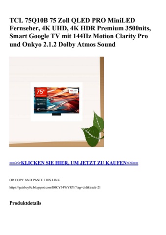 5438 tcl 75q10b 75 zoll qled pro miniled fernseher  4k uhd  4k hdr premium 3500nits  smart google tv mit