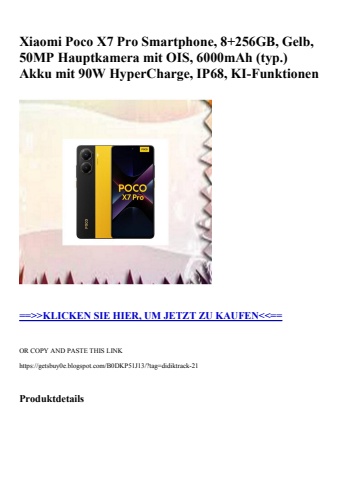 3803 xiaomi poco x7 pro smartphone  8 256gb  gelb  50mp hauptkamera mit ois  6000mah  typ