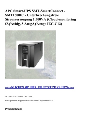 2034 apc smart-ups smt-smartconnect - smt1500ic - unterbrechungsfreie stromversorgung 1