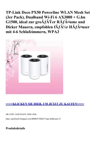 6155 tp-link deco px50 powerline wlan mesh set  3er pack   dualband wi-fi 6 ax3000   g