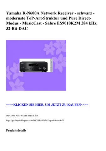 2330 yamaha r-n600a network receiver - schwarz - modernste top-art-struktur und pure direct-modus - musi