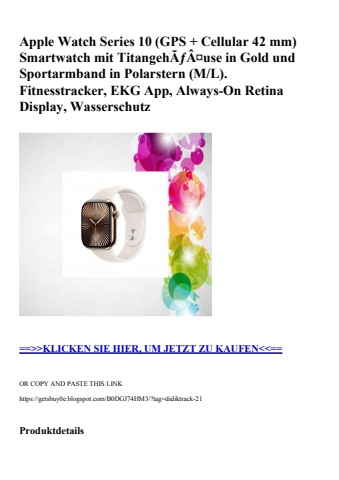 1700 apple watch series 10  gps   cellular 42 mm  smartwatch mit titangehãƒâ¤use in gold und sportarmban