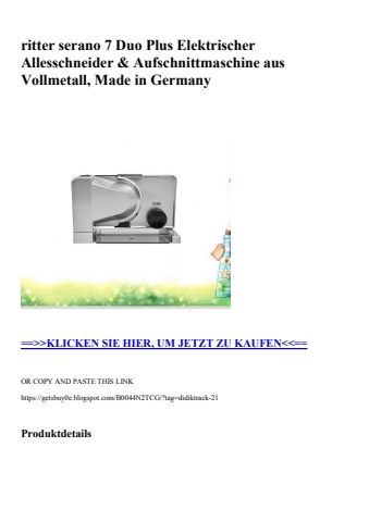 1107 ritter serano 7 duo plus elektrischer allesschneider   aufschnittmaschine aus vollmetall  made in g