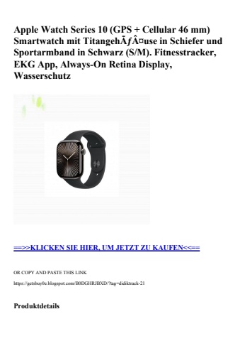 8169 apple watch series 10  gps   cellular 46 mm  smartwatch mit titangehãƒâ¤use in schiefer und sportar