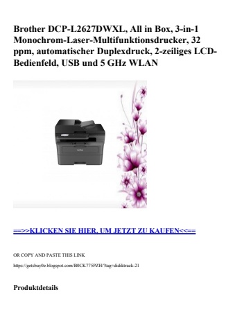 5665 brother dcp-l2627dwxl  all in box  3-in-1 monochrom-laser-multifunktionsdrucker  32 ppm  automatisc