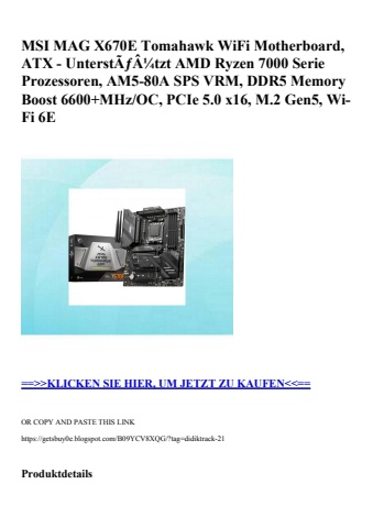 4857 msi mag x670e tomahawk wifi motherboard  atx - unterstãƒâ¼tzt amd ryzen 7000 serie prozessoren  am5