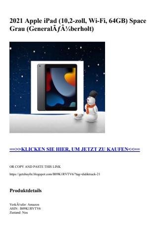 2341 2021 apple ipad  10 2-zoll  wi-fi  64gb  space grau  generalãƒâ¼berholt