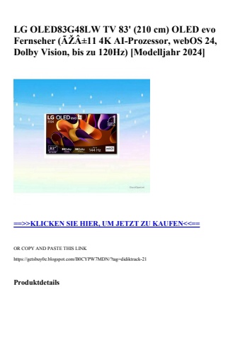 9077 lg oled83g48lw tv 83'  210 cm  oled evo fernseher  ãžâ±11 4k ai-prozessor  webos 24  dolby vision