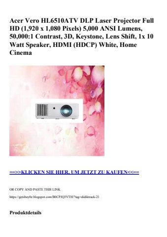 0600 acer vero hl6510atv dlp laser projector full hd  1 920 x 1 080 pixels  5 000 ansi lumens  50 000 1