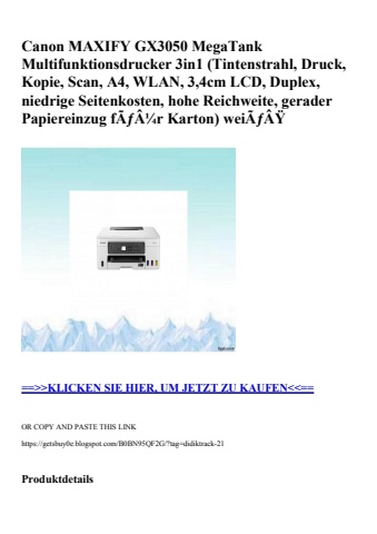 4396 canon maxify gx3050 megatank multifunktionsdrucker 3in1  tintenstrahl  druck  kopie  scan  a4  wlan