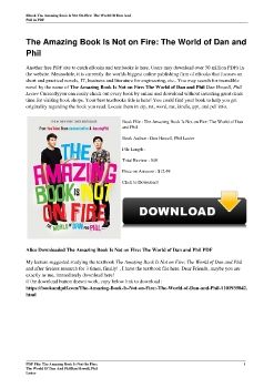 The Amazing Book Is Not on Fire: The World of Dan and PhilDan Howell, Phil Lester