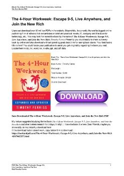 The 4-Hour Workweek: Escape 9-5, Live Anywhere, and Join the New RichTimothy Ferriss