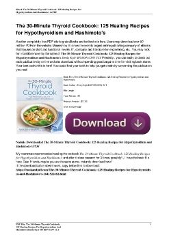 The 30-Minute Thyroid Cookbook: 125 Healing Recipes for Hypothyroidism and Hashimoto'sEmily Kyle MS RDN CDN CLT