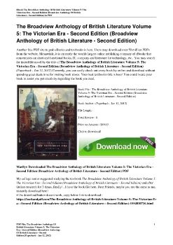 The Broadview Anthology of British Literature Volume 5: The Victorian Era - Second Edition (Broadview Anthology of British Literature - Second Edition)(Paperback - Jan 12, 2012)