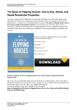 The Book on Flipping Houses: How to Buy, Rehab, and Resell Residential PropertiesJ Scott