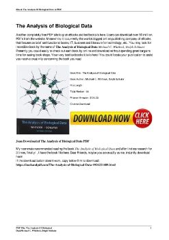 The Analysis of Biological DataMichael C. Whitlock, Dolph Schluter