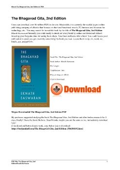 The Bhagavad Gita, 2nd EditionEknath Easwaran