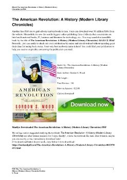 The American Revolution: A History (Modern Library Chronicles)Gordon S. Wood