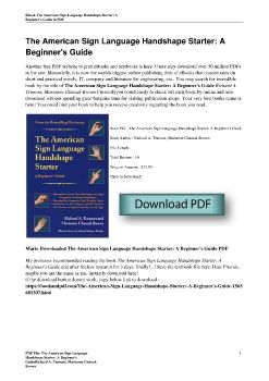 The American Sign Language Handshape Starter: A Beginner's GuideRichard A. Tennant, Marianne Gluszak Brown