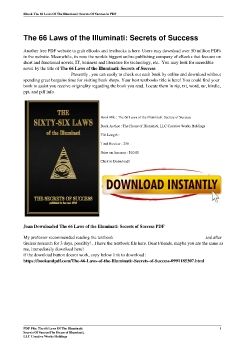 The 66 Laws of the Illuminati: Secrets of SuccessThe House of Illuminati, LLC Creative Works Holdings