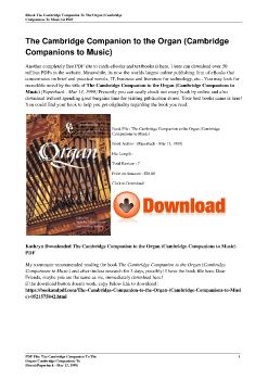 The Cambridge Companion to the Organ (Cambridge Companions to Music)(Paperback - Mar 13, 1999)