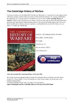 The Cambridge History of WarfareGeoffrey Parker