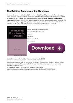 The Building Commissioning HandbookJohn A Heinz (Hardcover)