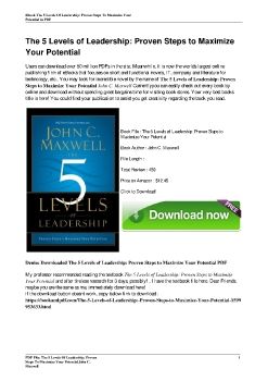 The 5 Levels of Leadership: Proven Steps to Maximize Your PotentialJohn C. Maxwell