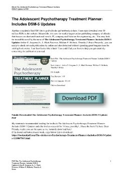 The Adolescent Psychotherapy Treatment Planner: Includes DSM-5 UpdatesArthur E. Jongsma Jr., L. Mark Peterson, William P. McInnis, Timothy J. Bruce