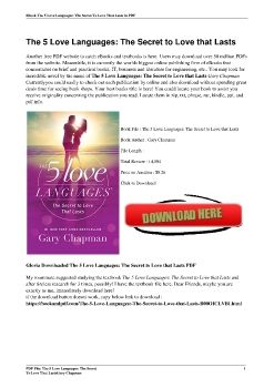 The 5 Love Languages: The Secret to Love that LastsGary Chapman