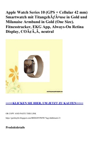 1541 apple watch series 10  gps   cellular 42 mm  smartwatch mit titangehãƒâ¤use in gold und milanaise a