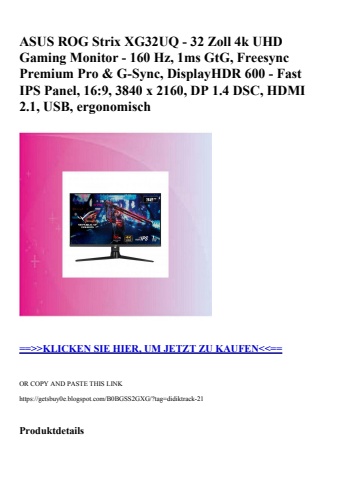 0456 asus rog strix xg32uq - 32 zoll 4k uhd gaming monitor - 160 hz  1ms gtg  freesync premium pro   g-s