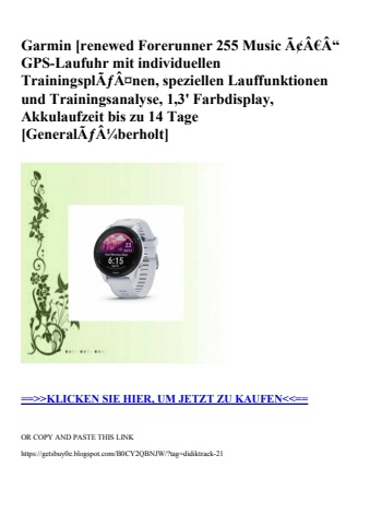 6374 garmin  renewed forerunner 255 music ã¢â€â“ gps-laufuhr mit individuellen trainingsplãƒâ¤nen  spezi