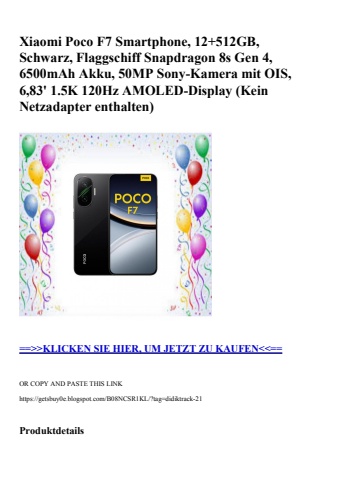9347 xiaomi poco f7 smartphone  12 512gb  schwarz  flaggschiff snapdragon 8s gen 4  6500mah akku  50mp s