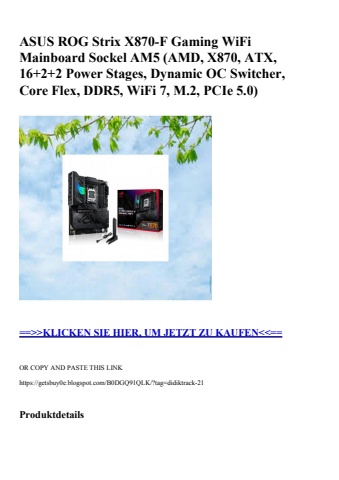 2074 asus rog strix x870-f gaming wifi mainboard sockel am5  amd  x870  atx  16 2 2 power stages  dynami