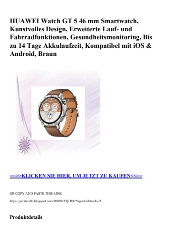 3088 huawei watch gt 5 46 mm smartwatch  kunstvolles design  erweiterte lauf- und fahrradfunktionen  ges